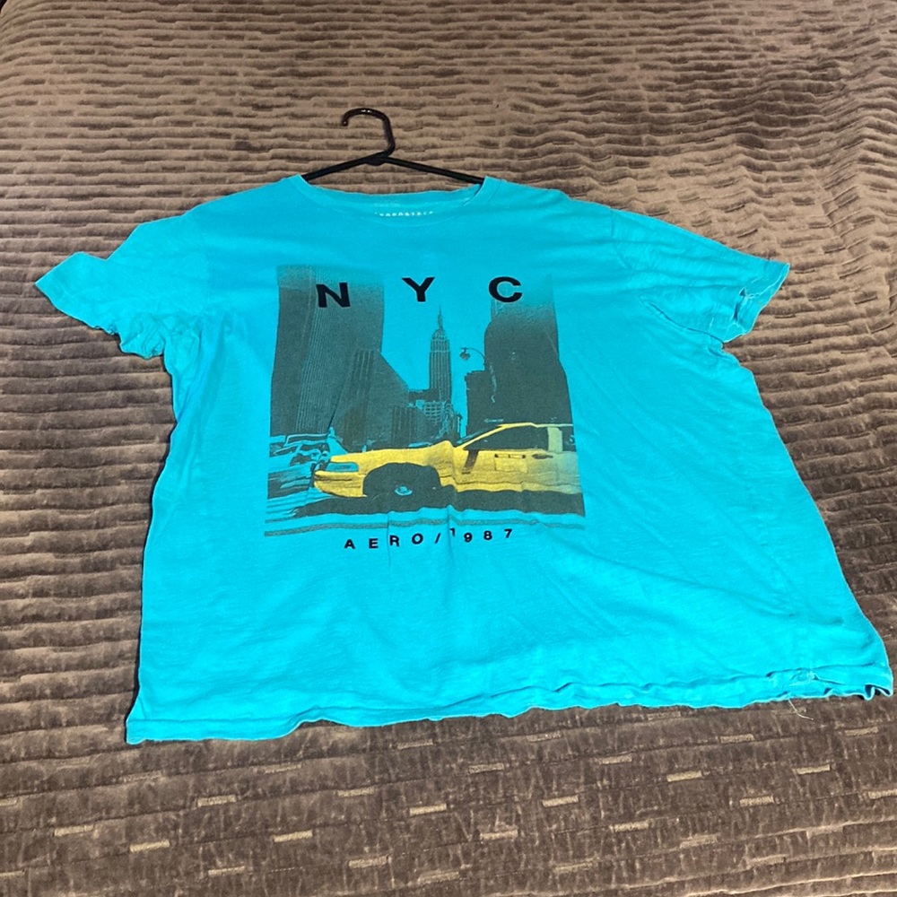 Light Blue Aeropostale Graphic NYC T-Shirt Excellent Condition